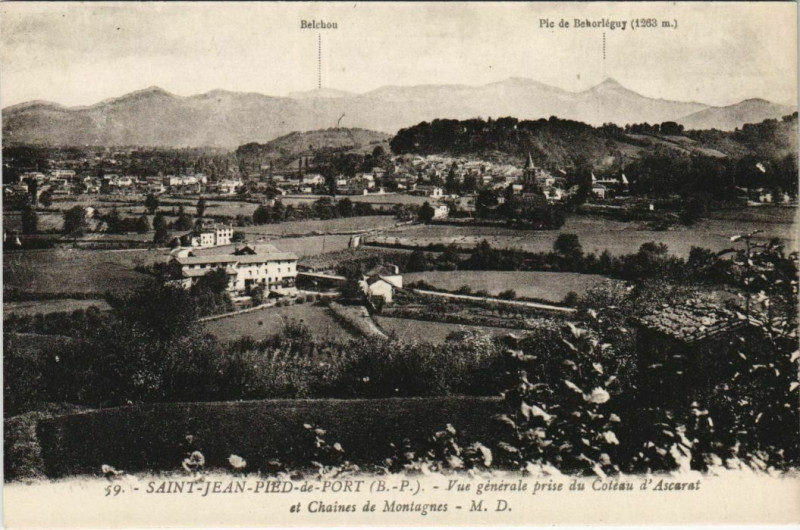 Carte postale ancienne St.Jean Pied de Port Vue Generale France