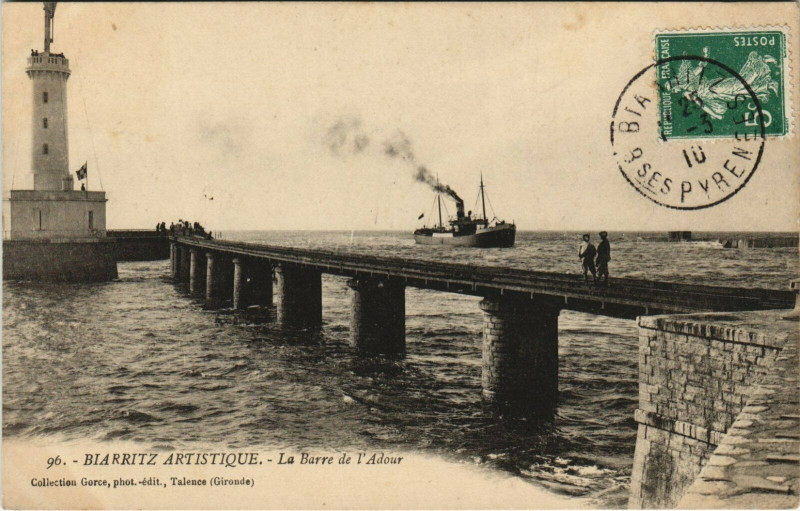 Carte postale ancienne Biarritz La Barre de l'Adour à Biarritz
