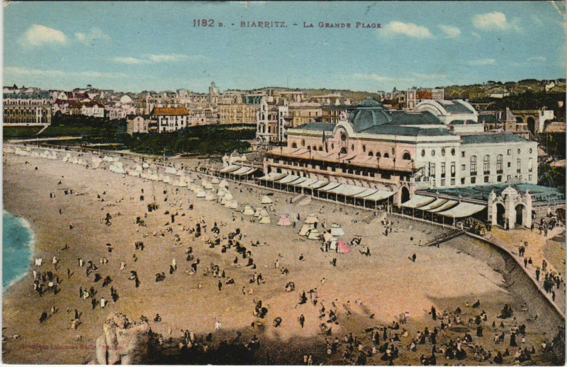 Carte postale ancienne La Grande Plage à Biarritz
