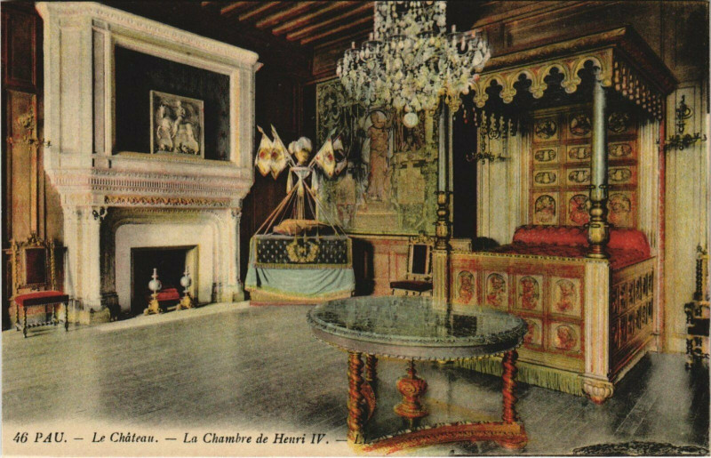 Carte postale ancienne Pau Le Chateau - La Chambre de Henri Iv à Pau