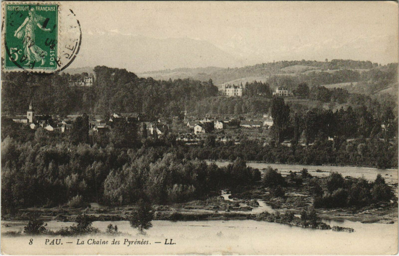 Carte postale ancienne Pau La Chaine des Pyrenees à Pau