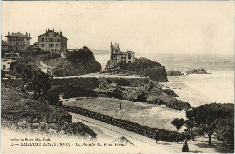 Carte postale ancienne Biarritz La Pointe du Port Vieux à Biarritz