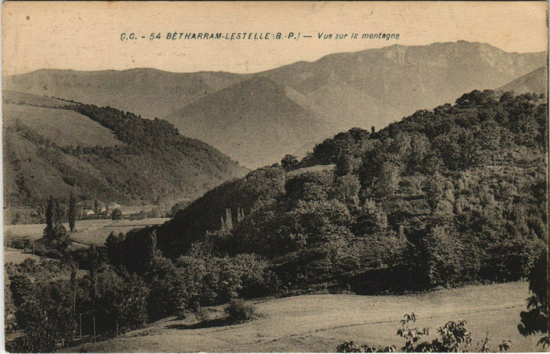 Carte postale ancienne Lestelle-Betharram Vue sur la Montagne à Mont