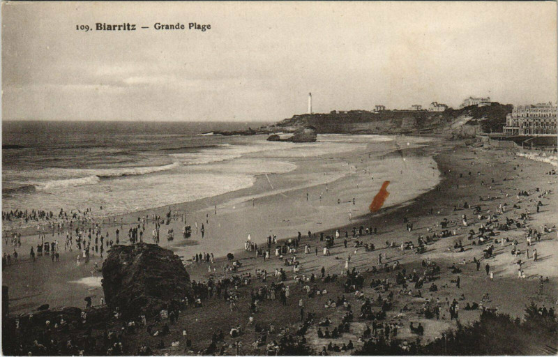 Carte postale ancienne Biarritz Grande Plage à Biarritz