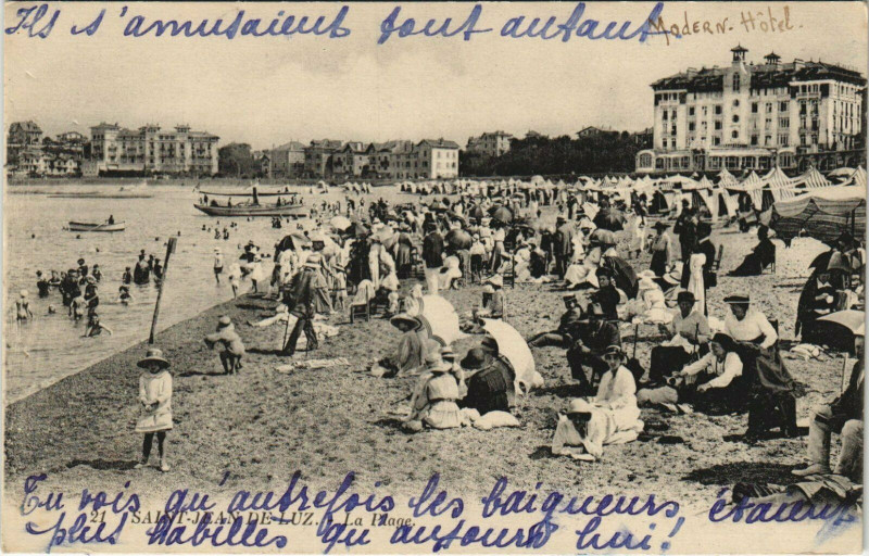 Carte postale ancienne Saint-Jean-de-Luz La Plage à Saint-Jean-de-Luz