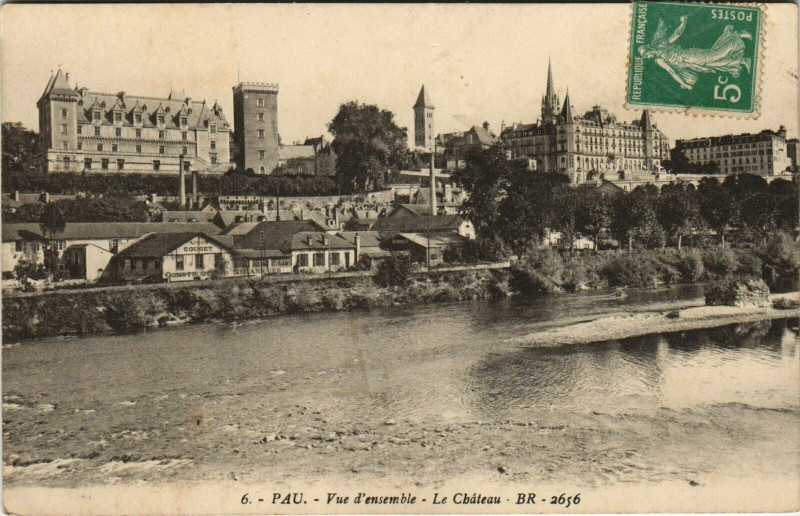 Carte postale ancienne Pau Vue d'Ensemble - Le Chateau à Pau