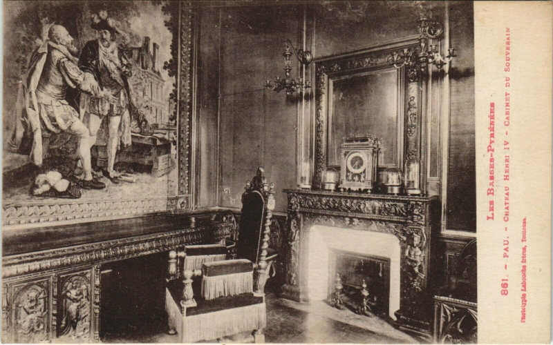 Carte postale ancienne Pau Chateau Henri Iv - Cabinet du Souverain à Pau