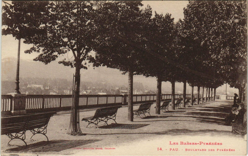 Carte postale ancienne Pau Boulevard des Pyrenees à Pau
