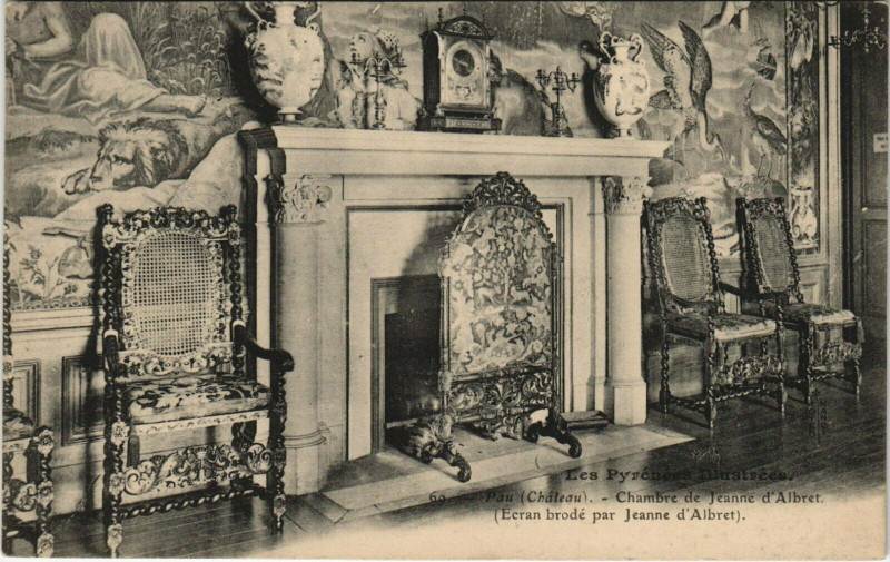 Carte postale ancienne Pau Chateau - Chambre de Jeanne d'albret à Pau