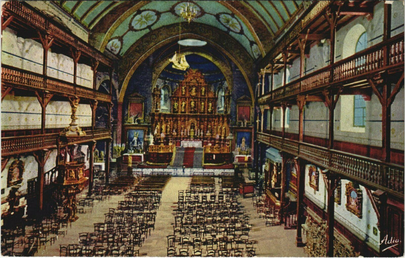Carte postale ancienne Saint-Jean-de-Luz L'Eglise Paroissiale - Interieur à Saint-Jean-de-Luz
