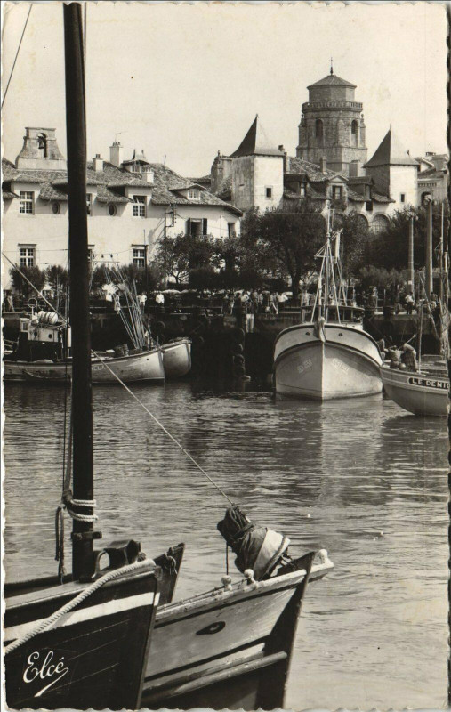 Carte postale ancienne Ciboure Le Port et l'Eglise Saint-Jean à Ciboure