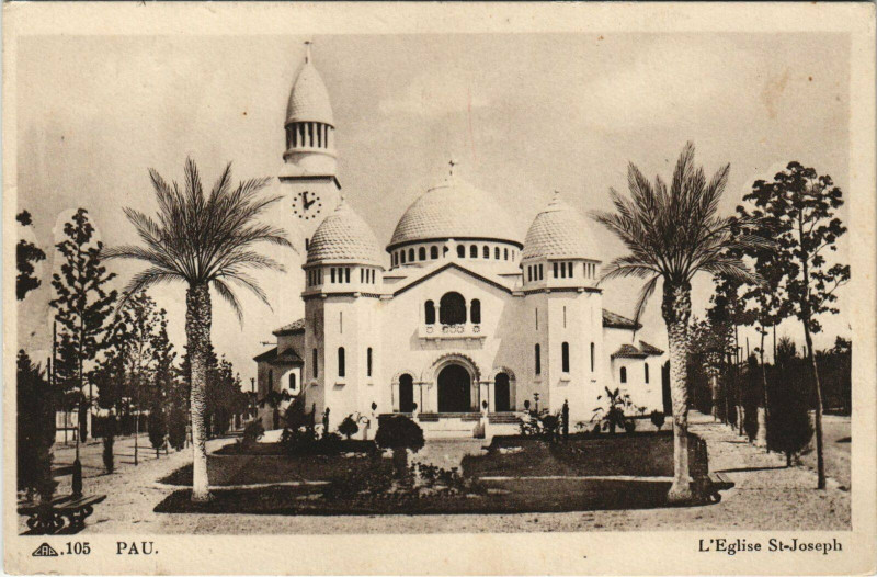 Carte postale ancienne Pau L'Eglise Saint-Joseph à Pau