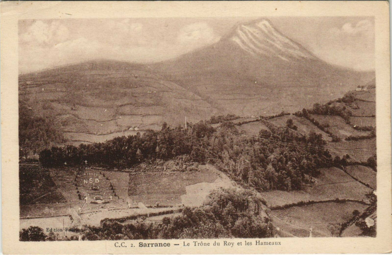 Carte postale ancienne Sarrance Le Trone du Roy et les Hameaux à Sarrance
