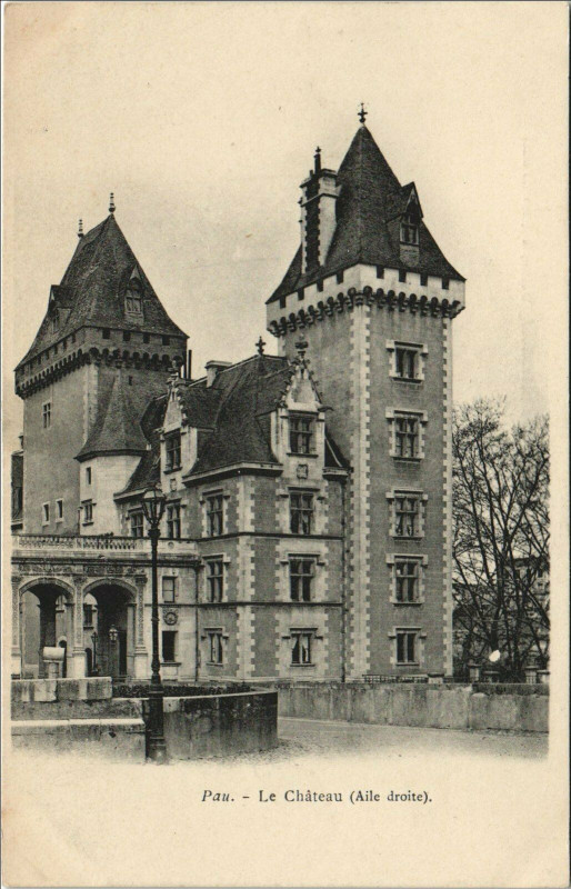 Carte postale ancienne Pau Le Chateau - Aile Droite à Pau