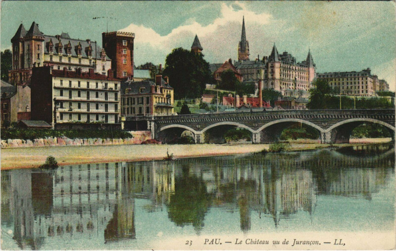 Carte postale ancienne Pau Le Chateau vu de Jurancon France à Pau