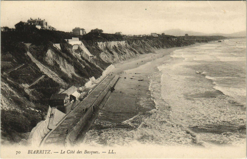 Carte postale ancienne Biarritz Le Cote des Basques à Biarritz