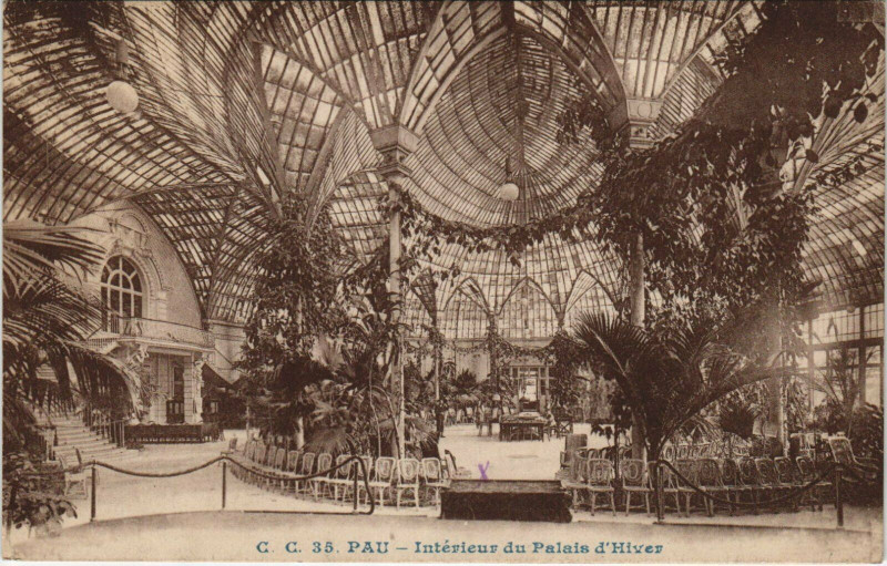 Carte postale ancienne Pau Interieur du Palais d'Hiver à Pau