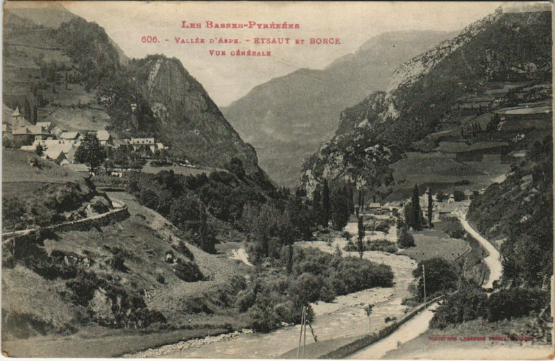 Carte postale ancienne Etsaut Borce - Vue Generale - Vallee d'Aspe à Borce