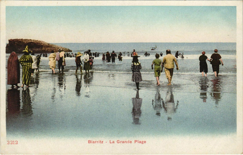 Carte postale ancienne Biarritz La Grande Plage à Biarritz