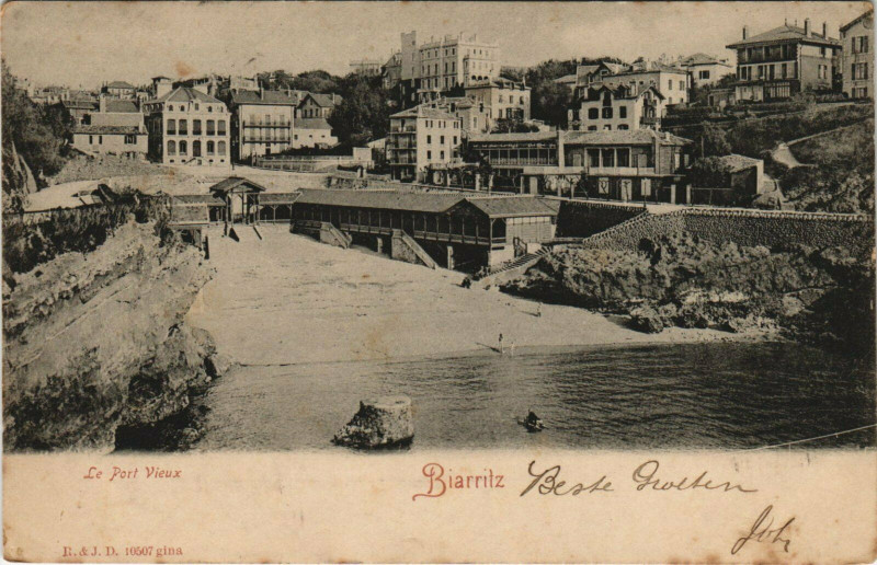 Carte postale ancienne Biarritz Le Port Vieux à Biarritz