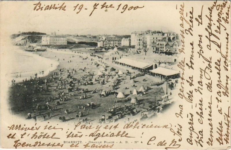 Carte postale ancienne Biarritz Grande Plage à Biarritz