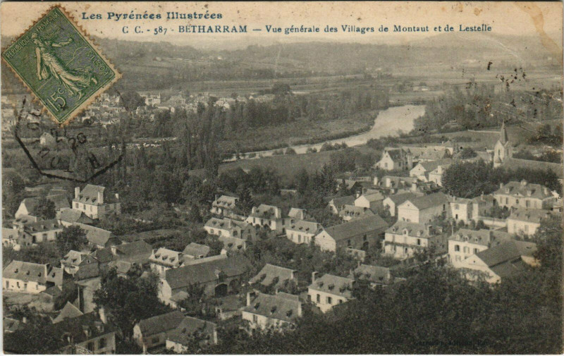 Carte postale ancienne Lestelle-Betharram Montaut - Betharram - Vue Generale à Mont