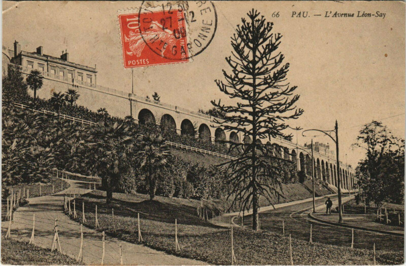 Carte postale ancienne Pau L'Avenue Leon-Say à Pau