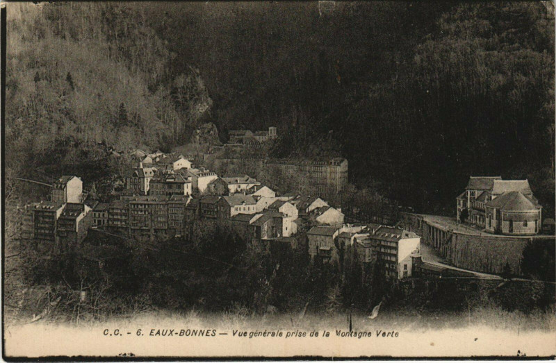 Carte postale ancienne Eaux-Bonnes Vue Generale prise de la Montagne Verte à Eaux-Bonnes