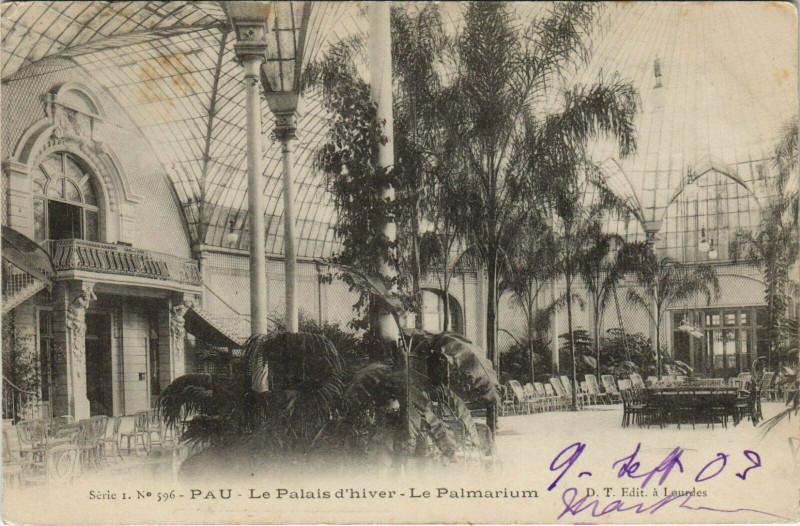 Carte postale ancienne Pau Le Palais d'Hiver - Le Palmarium à Pau