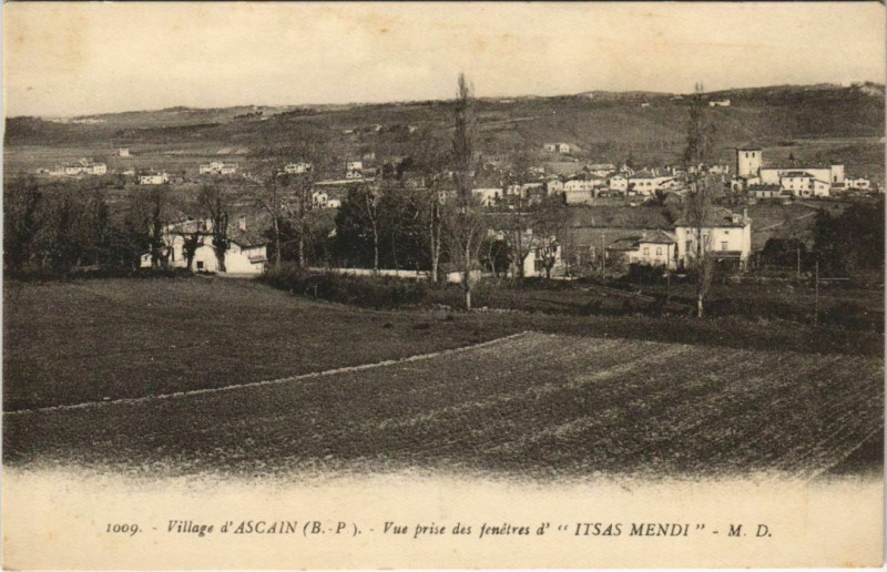 Carte postale ancienne Ascain Vue prise des fenetres France à Ascain