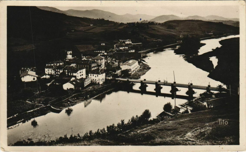 Carte postale ancienne Behobie Vue Plongeante France
