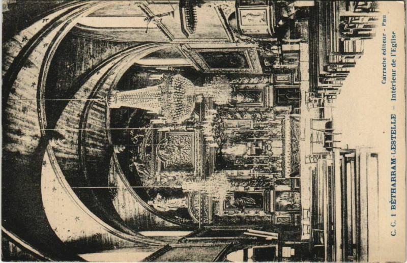 Carte postale ancienne Betharram Interieur de l'Eglise France