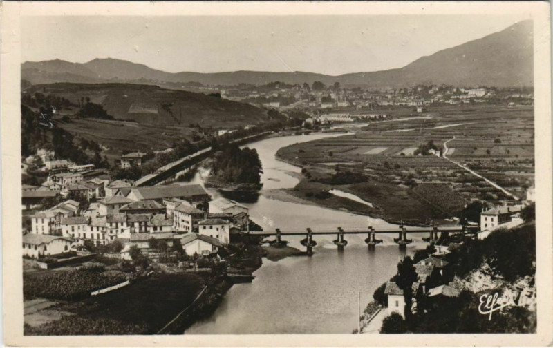 Carte postale ancienne Behobie Pont International s la Bidassoa France