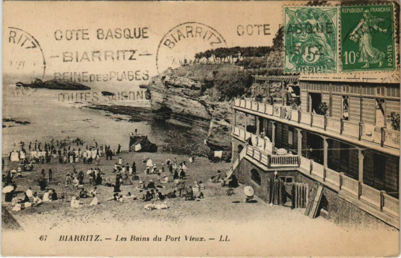 Carte postale ancienne Biarritz Les Bains du Port Vieux France à Biarritz