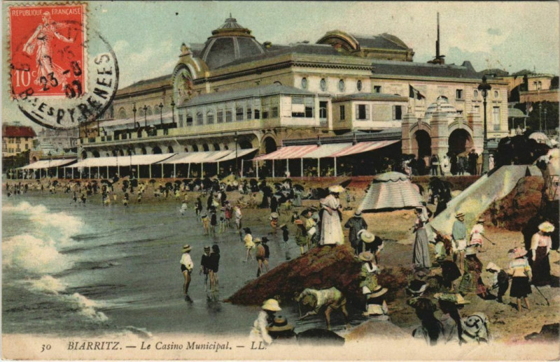 Carte postale ancienne Biarritz Le Casino Municipal France à Biarritz
