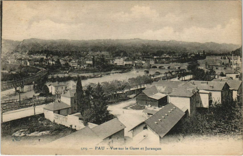 Carte postale ancienne Pau Vue sur le Gave et Jurancon France à Pau