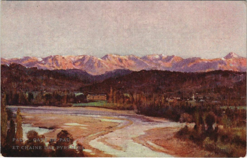 Carte postale ancienne Pau Chaine de Pyrenees France à Pau