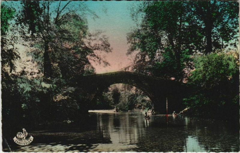 Carte postale ancienne St.Jean Pied de Port Le Pont Romain d'Eyharabery France