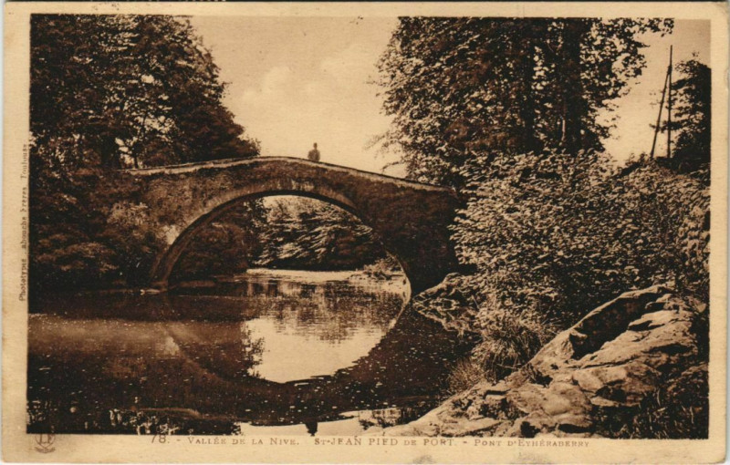 Carte postale ancienne St.Jean Pied de Port Vallee de la Nive France