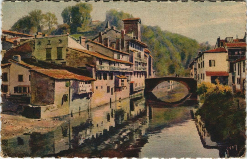 Carte postale ancienne St.Jean Pied de Port Vieilles Maisons France