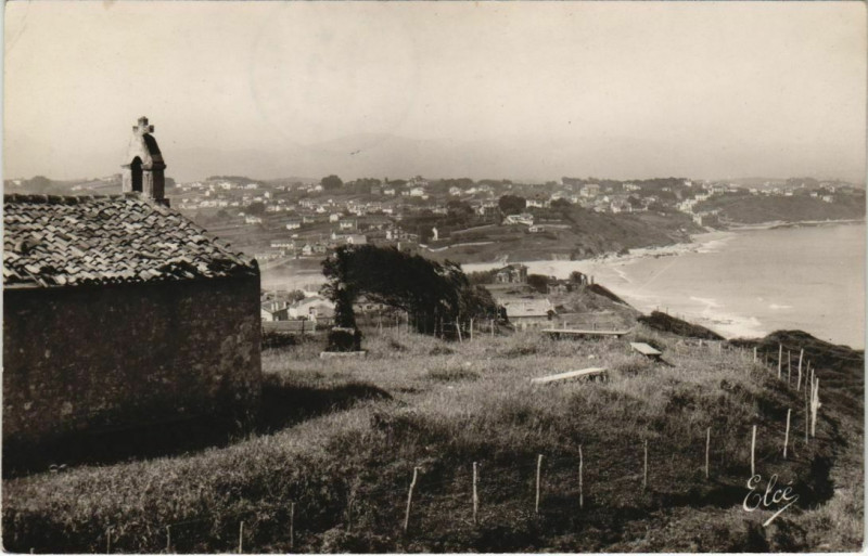 Carte postale ancienne Bidart La Chapele des Marins et la Plage France à Bidart