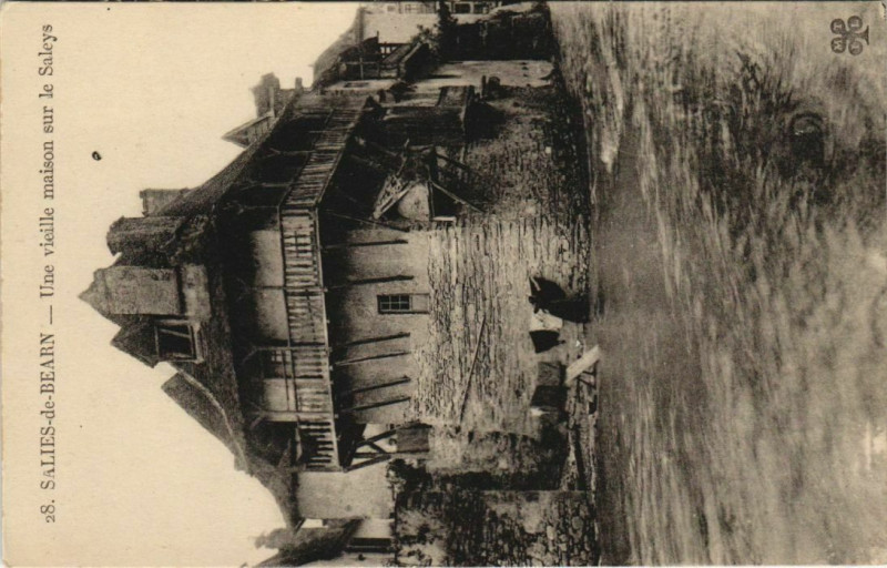 Carte postale ancienne Salies de Bearn Une vieille maisons s le Saleys France