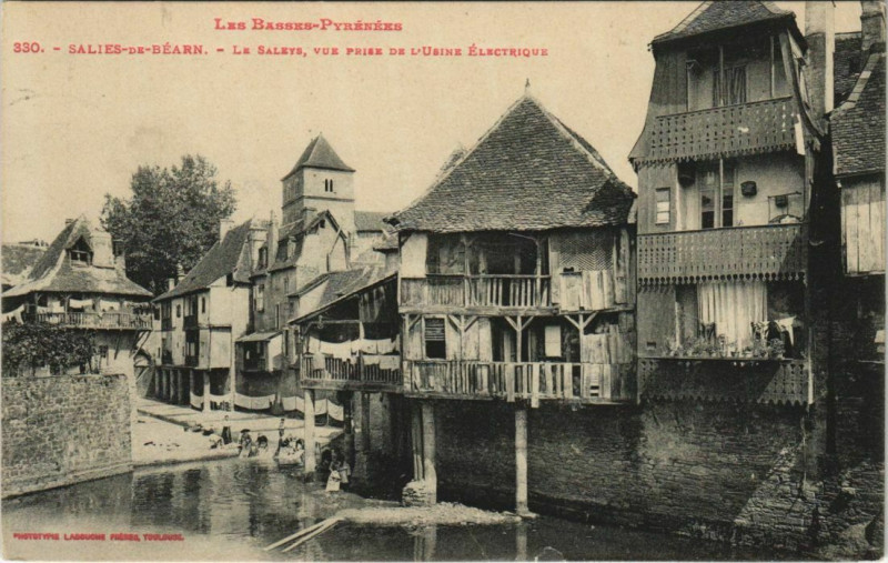 Carte postale ancienne Salies de Bearn Le Saleys, vur prise de l'Usine France
