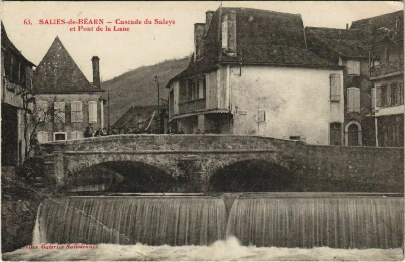 Carte postale ancienne Salies de Bearn Cascade du Saleys France
