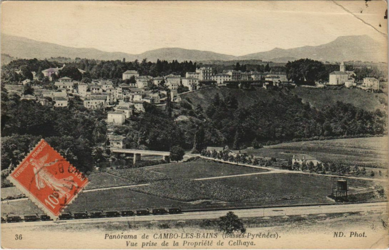 Carte postale ancienne Cambo les Bains Vue prise de la Propriete de Celhaya France à Cambo-les-Bains