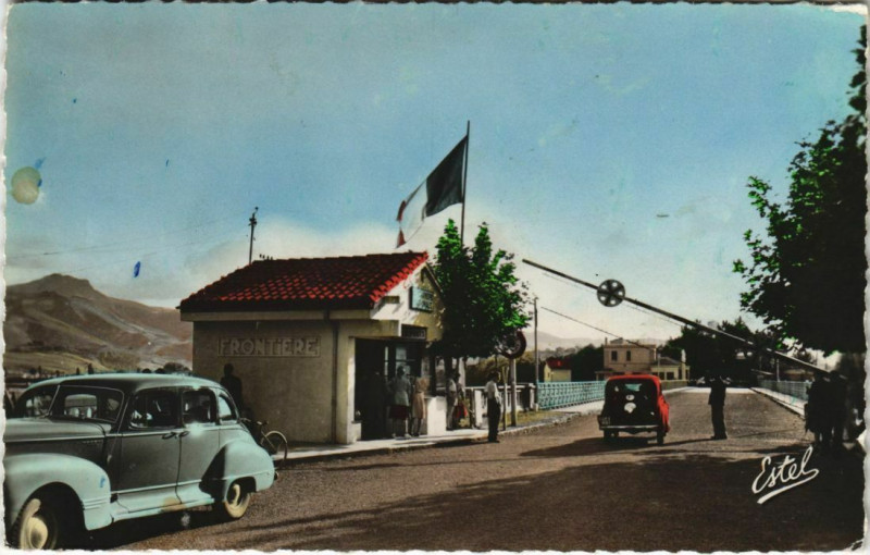 Carte postale ancienne Hendaye Frontiere France à Hendaye