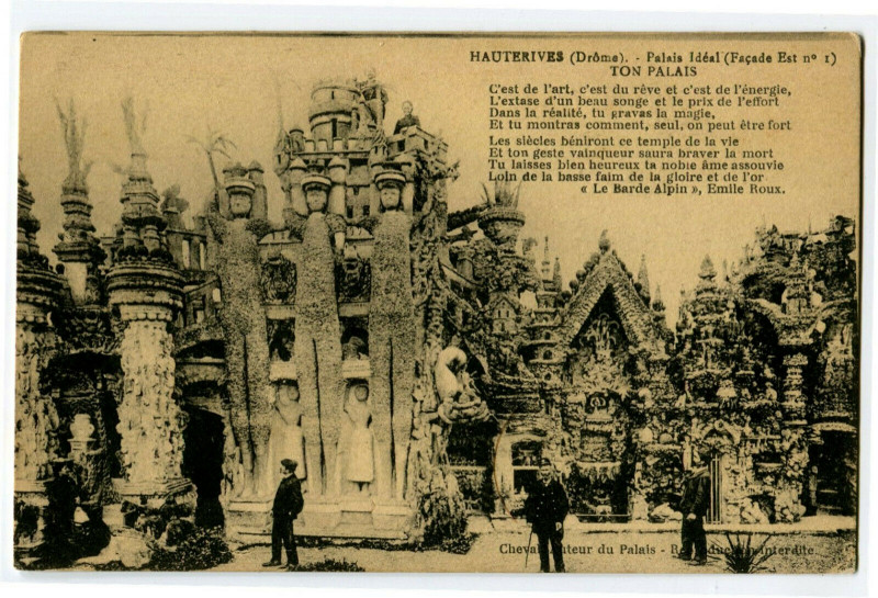 Carte postale ancienne 26 Drôme hauterives palace facade is ideal no. 1 animated