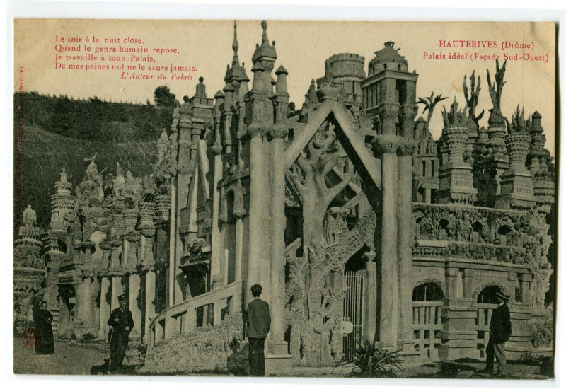 Carte postale ancienne 26 Drôme hauterives ideal palais southwest facade animated