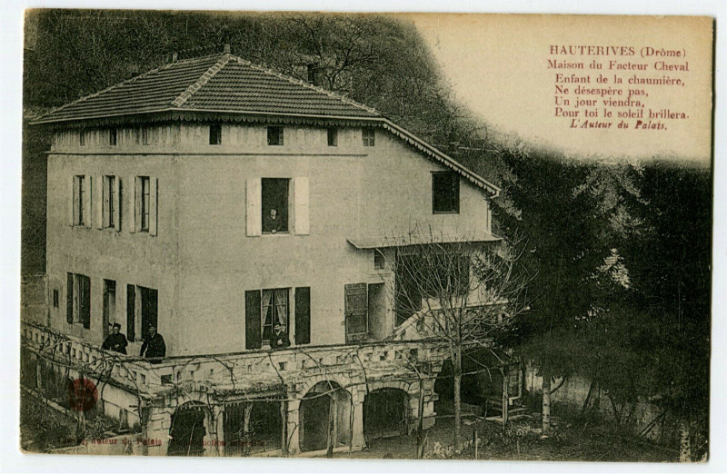 Carte postale ancienne 26 Drôme hauterives house of factor horse à Us