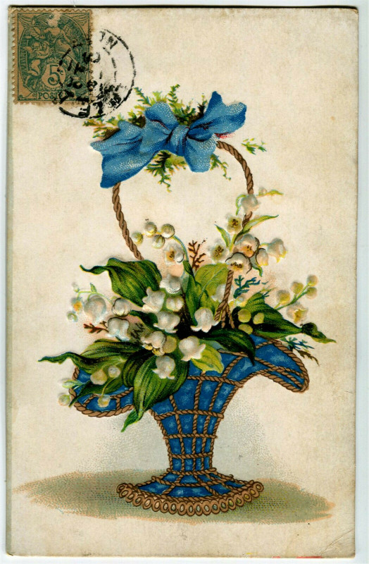 Carte postale ancienne Fantaisie celebration may 1er thrush relief card à Us